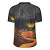 Australia Aboriginal Custom Rugby Jersey - Rainbow Serpent Dreamtime Land Art Inspired Rugby Jersey