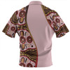 Australia Aboriginal Custom Zip Polo Shirt - Aboriginal Inspired With Pink Background Zip Polo Shirt