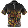 Australia Aboriginal Custom Zip Polo Shirt - Dot In Aboriginal Style Zip Polo Shirt