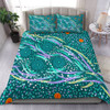 Australia Aboriginal Bedding Set - Turquoise Dot Dreamtime Bedding Set