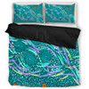 Australia Aboriginal Bedding Set - Turquoise Dot Dreamtime Bedding Set