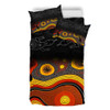 Australia Aboriginal Bedding Set - Dreaming Trees And Goanna In Dot Pattern Bedding Set