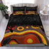 Australia Aboriginal Bedding Set - Dreaming Trees And Goanna In Dot Pattern Bedding Set