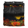 Australia Aboriginal Bedding Set - Rainbow Serpent Dreamtime Land Art Inspired Bedding Set