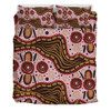 Australia Aboriginal Bedding Set - Aboriginal Inspired With Pink Background Bedding Set