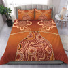 Australia Aboriginal Bedding Set - Brown Kangaroo In Aboriginal Dot Art Bedding Set