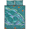 Australia Aboriginal Quilt Bed Set - Turquoise Dot Dreamtime Quilt Bed Set