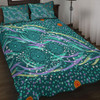 Australia Aboriginal Quilt Bed Set - Turquoise Dot Dreamtime Quilt Bed Set