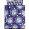 Australia Aboriginal Quilt Bed Set - Purple Abstract Seamless Pattern With Aboriginal Inspired Quilt Bed Set