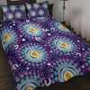 Australia Aboriginal Quilt Bed Set - Purple Abstract Seamless Pattern With Aboriginal Inspired Quilt Bed Set