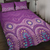 Australia Aboriginal Quilt Bed Set - Purple Aboriginal Dot Quilt Bed Set