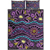 Australia Aboriginal Quilt Bed Set - Purple Dot In Aboriginal Style Quilt Bed Set