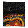 Australia Aboriginal Quilt - Dreaming Trees And Goanna In Dot Pattern Quilt