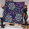 Australia Aboriginal Quilt - Purple Painting With Aboriginal Inspired Dot Quilt