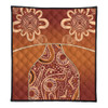 Australia Aboriginal Quilt - Brown Kangaroo In Aboriginal Dot Art Quilt