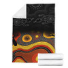 Australia Aboriginal Blanket - Dreaming Trees And Goanna In Dot Pattern Blanket