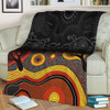 Australia Aboriginal Blanket - Dreaming Trees And Goanna In Dot Pattern Blanket