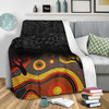 Australia Aboriginal Blanket - Dreaming Trees And Goanna In Dot Pattern Blanket