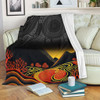 Australia Aboriginal Blanket - Rainbow Serpent Dreamtime Land Art Inspired Blanket