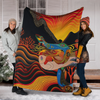 Australia Aboriginal Blanket - Rainbow Serpent Dreamtime Land Art Inspired Blanket