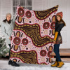 Australia Aboriginal Blanket - Aboriginal Inspired With Pink Background Blanket