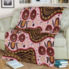 Australia Aboriginal Blanket - Aboriginal Inspired With Pink Background Blanket