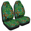 Australia Aboriginal Car Seat Cover - Green Painting With Aboriginal Inspired Dot Car Seat Cover