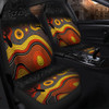 Australia Aboriginal Car Seat Cover - Dreaming Trees And Goanna In Dot Pattern Car Seat Cover