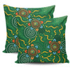 Australia Aboriginal Pillow Cases - Green Painting With Aboriginal Inspired Dot Pillow Cases