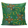 Australia Aboriginal Pillow Cases - Green Painting With Aboriginal Inspired Dot Pillow Cases