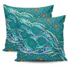 Australia Aboriginal Pillow Cases - Turquoise Dot Dreamtime Pillow Cases