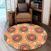 Australia Aboriginal Round Rug - Abstract Seamless Pattern With Aboriginal Inspired Round Rug