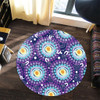 Australia Aboriginal Round Rug - Purple Abstract Seamless Pattern With Aboriginal Inspired Round Rug