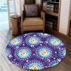 Australia Aboriginal Round Rug - Purple Abstract Seamless Pattern With Aboriginal Inspired Round Rug