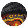 Australia Aboriginal Round Rug - Dreaming Trees And Goanna In Dot Pattern Round Rug