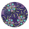 Australia Aboriginal Round Rug - Purple Painting With Aboriginal Inspired Dot Round Rug