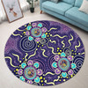 Australia Aboriginal Round Rug - Purple Painting With Aboriginal Inspired Dot Round Rug Australia Aboriginal Round Rug - Purple Painting With Aboriginal Inspired Dot Round Rug