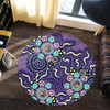 Australia Aboriginal Round Rug - Purple Painting With Aboriginal Inspired Dot Round Rug