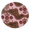 Australia Aboriginal Round Rug - Aboriginal Inspired With Pink Background Round Rug