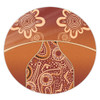 Australia Aboriginal Round Rug - Brown Kangaroo In Aboriginal Dot Art Round Rug