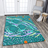 Australia Aboriginal Area Rug - Turquoise Dot Dreamtime Area Rug