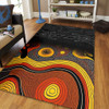 Australia Aboriginal Area Rug - Dreaming Trees And Goanna In Dot Pattern Area Rug