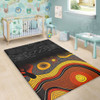 Australia Aboriginal Area Rug - Dreaming Trees And Goanna In Dot Pattern Area Rug