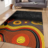 Australia Aboriginal Area Rug - Dreaming Trees And Goanna In Dot Pattern Area Rug