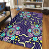 Australia Aboriginal Area Rug - Purple Painting With Aboriginal Inspired Dot Area Rug