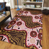 Australia Aboriginal Area Rug - Aboriginal Inspired With Pink Background Area Rug