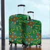 Australia Aboriginal Luggage Cover - Green Painting With Aboriginal Inspired Dot Luggage Cover