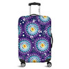 Australia Aboriginal Luggage Cover - Purple Abstract Seamless Pattern With Aboriginal Inspired Luggage Cover