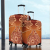 Australia Aboriginal Luggage Cover - Brown Kangaroo In Aboriginal Dot Art Luggage Cover