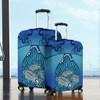 Australia Aboriginal Luggage Cover - Blue Aboriginal Dot With Fish Luggage Cover